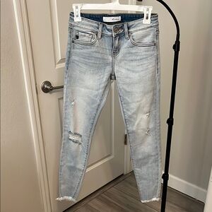 KanCan Light Blue Skinny Jeans with Distressed Details